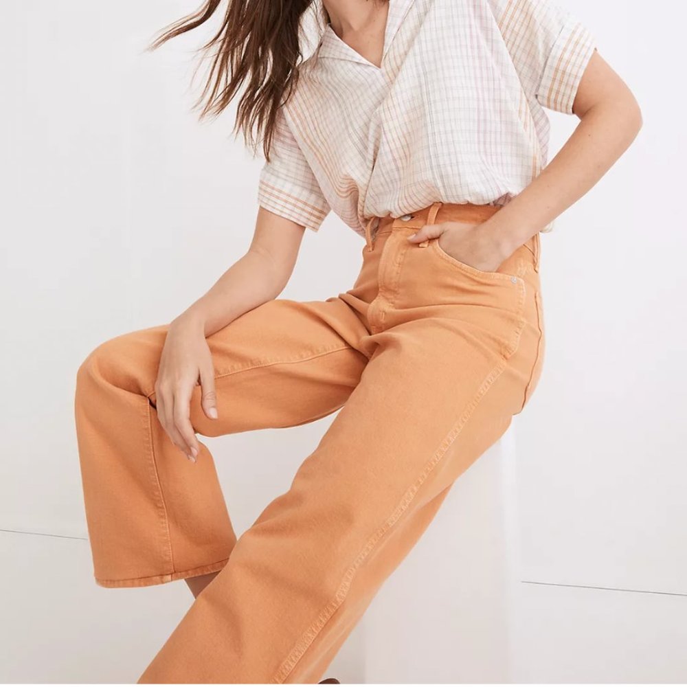 MADEWELL Womens 27 (Actual 29 x 25) EMMETT High Waist Crop Wide Leg Pants